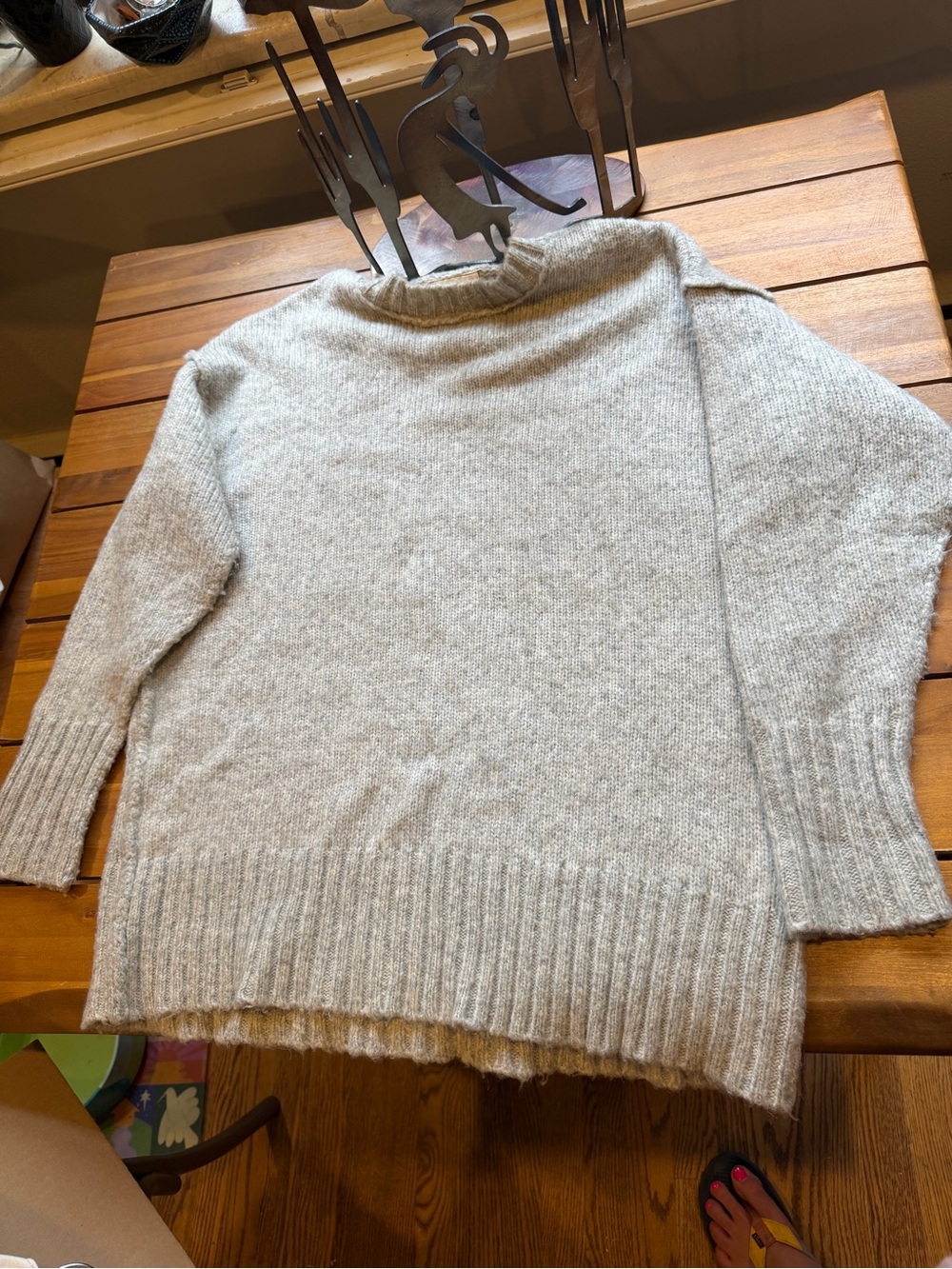 R13 Women's Light Gray Oversized Knit Sweater